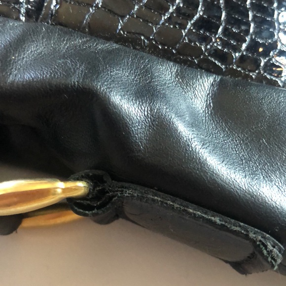 Woman’s Y2k Black leather SAS classy medium handbag purse - Picture 7 of 12